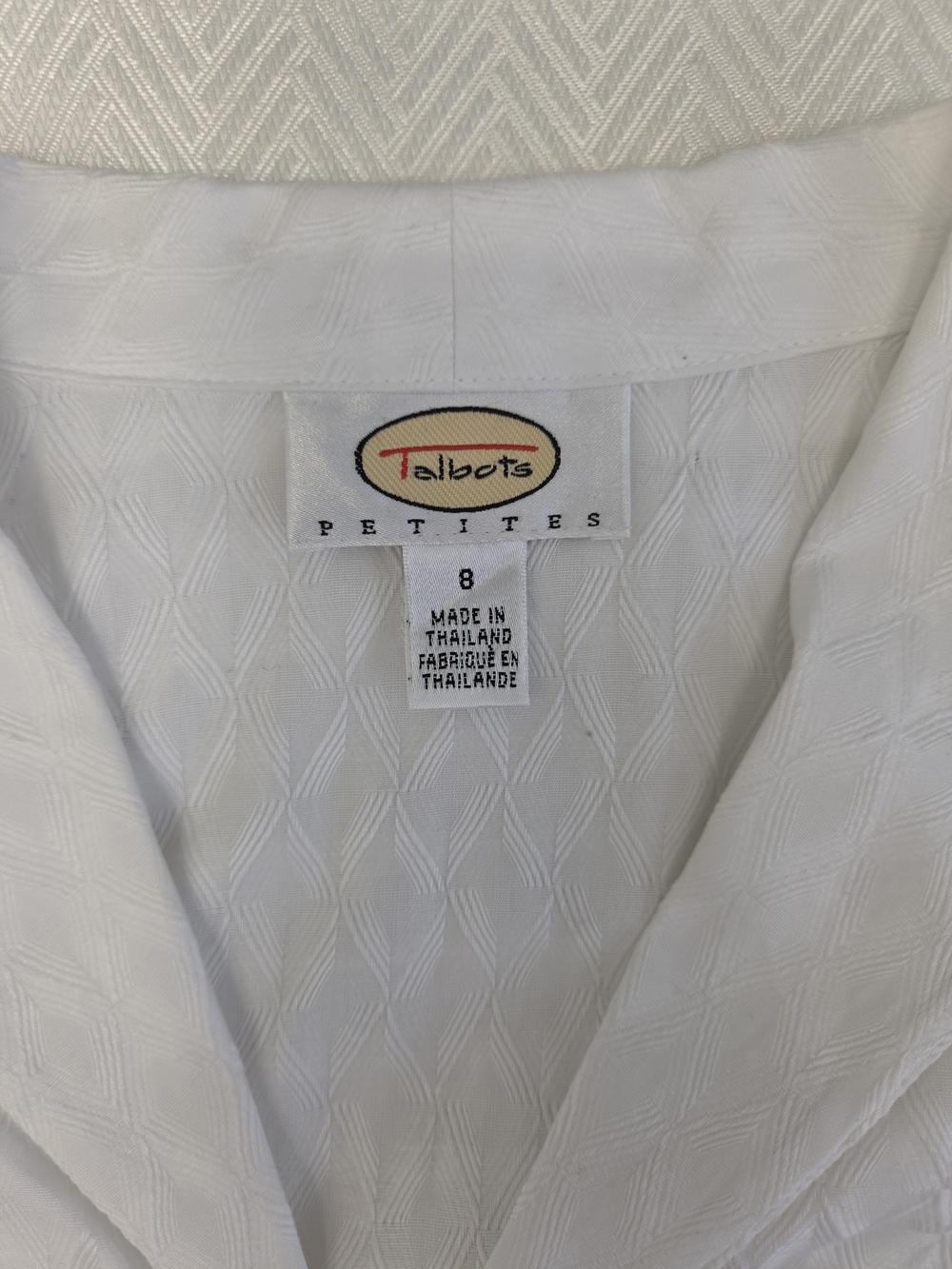 Talbots Petite White Textured Jacket - Size 8